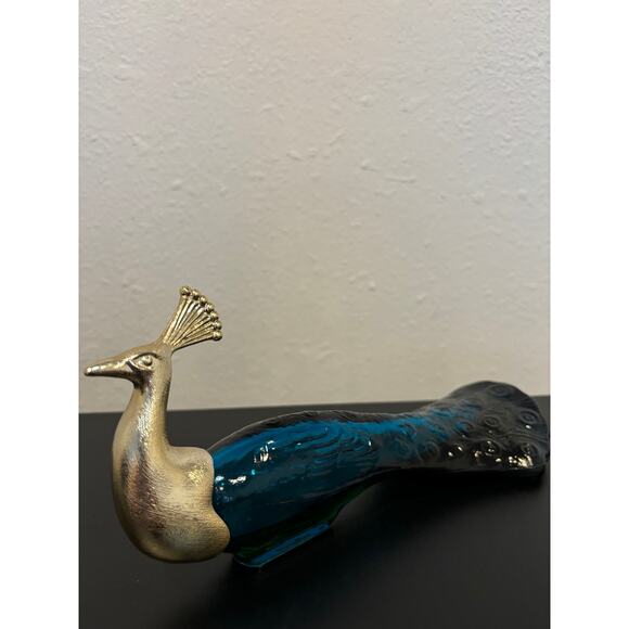 Vintage Avon Patchwork Cologne Parfum Peacock Gold Blue - Picture 1 of 4